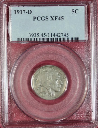 1917-D BUFFALO NICKEL PCGS XF45