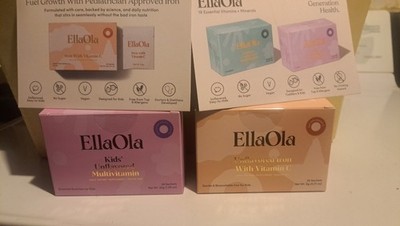 EllaOla Unflavored Sugar-Free Vegan Iron + Vitamin C Powder for Kids
