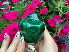 Malachite Freeform Crystal ~ Large 15.9 oz. ~ 3" Long - Big Beautiful Polished 