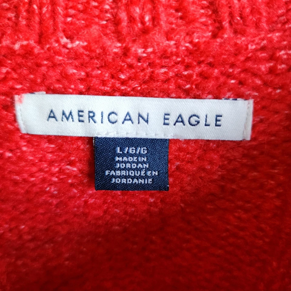 Suéter American Eagle Outfitters LG Naranja Tejido con Cable Mezcla de Poliéster Foto 4 de 4