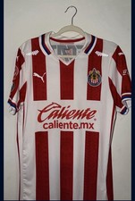 PUMA Guadalajara Chivas Liga MX I. Brizuela Red White Soccer Jersey Size M