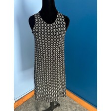 Old Navy Black White Printed Sleeveless Dress Women’s XS Knit Casual Midi