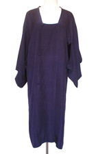 Vintage Kimono Robe One Size Women Purple Silk Handmade