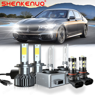 6x Combo LED HID Headlight Hi/Lo Fog Bulbs For BMW 750i 750Li 760Li 2006-2008