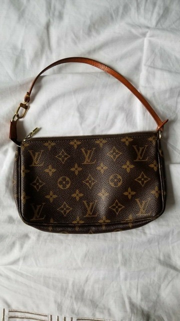 Louis Vuitton Monogram Pochette Clutch Wristlet Lightly Used Authentic | eBay