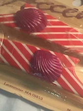 VTG 1980s 3D Geometric Shell AVANT GARDE Hair BARRETTES Clip Accessory Stripe