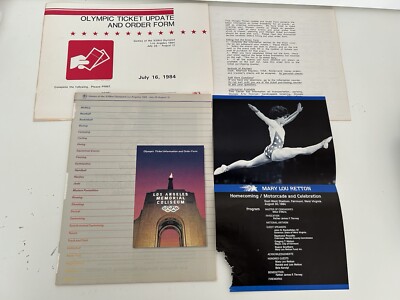 1984 Olympics Games Los Angeles Lot Program Order Form Rare Mary Lou Retton VTG