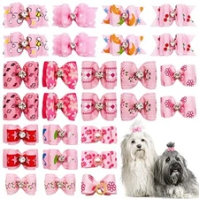 PET SHOW Mixed Styles Pet Cat Puppy Topknot Small Dog Hair Bows with Rubber 