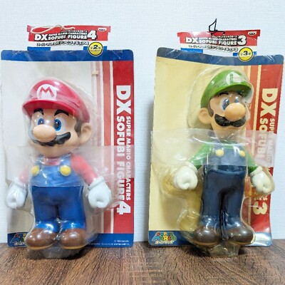 Nintendo SUPER MARIO CHARACTERS DX SOFUBI FIGURE 3 LUIGI & 4