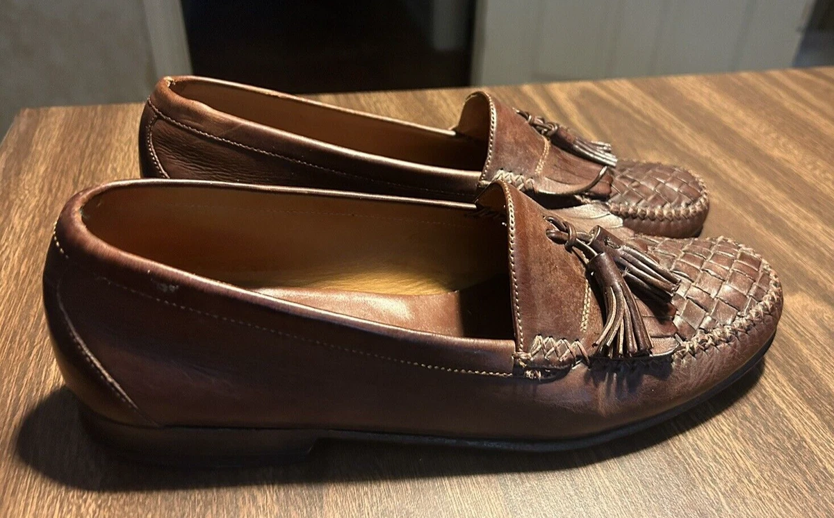 Cole Haan Resort Loafer Men s Shoes Woven Brown Leather Tassel