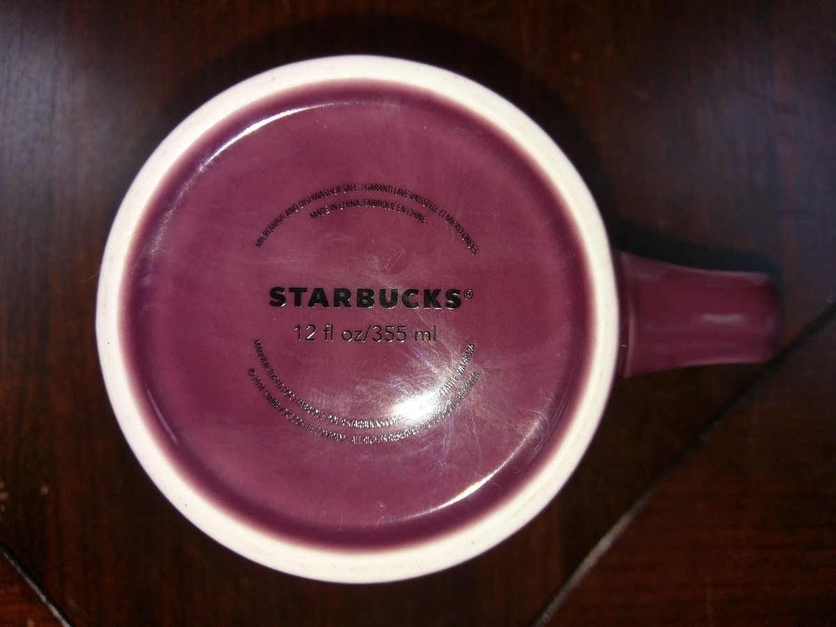 Starbucks Purple Swirl Mug Berry Coffee Cup Ceramic 12 oz Short Collection  2014 | eBay