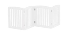 PAWLAND Wooden Freestanding Foldable Pet Gate for Dogs, 24 inch 4 Panels Step...