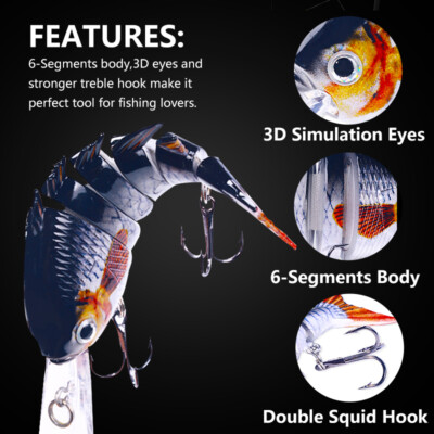 al fishing lure 6 segment swimbait Multi-Segment Swim Bait by BassBrosBaitCo sink glidebait 6th Sense Fishing Trace Swimbait