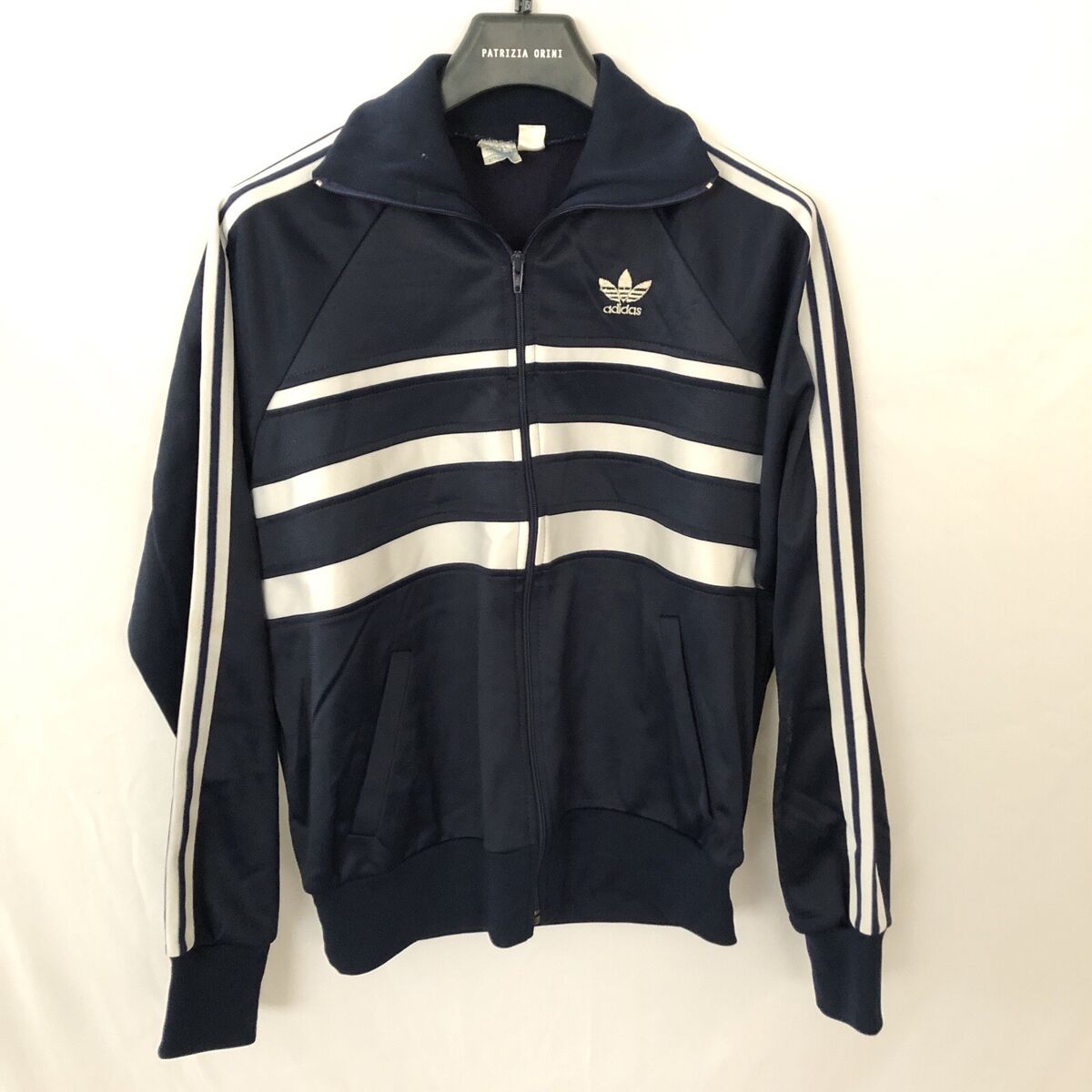 Rare 1970s-1980s Adidas Zip Up Track Jacket 3 Stripes Navy Rare 1970s-1980s Adidas Zip Up Track Jacket 3 Stripes Navy