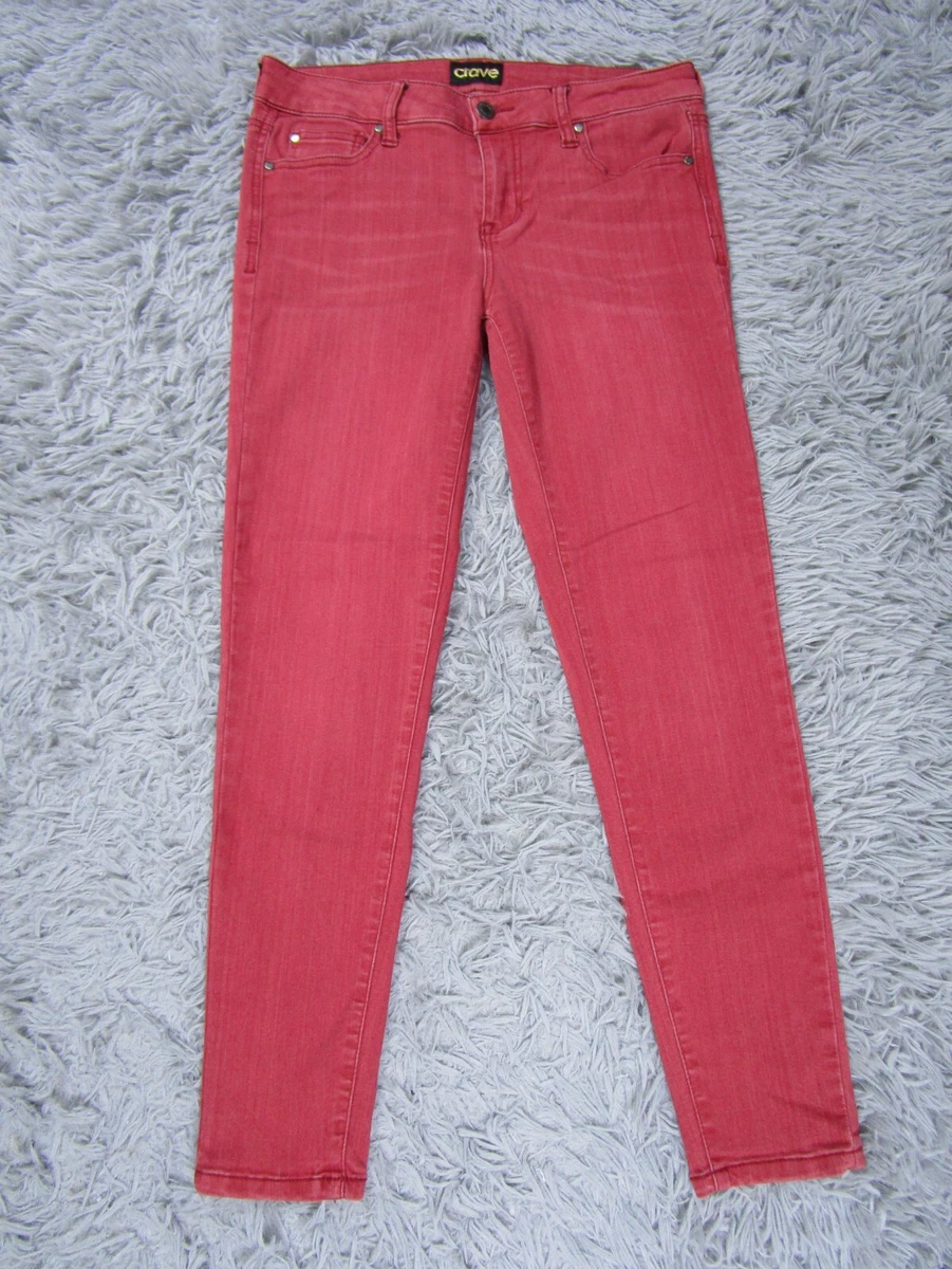 Red stretch jeans ladies sales