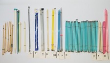 Lot of 69 Plastic / wood Knitting Needles 31 pairs Boye Hero others