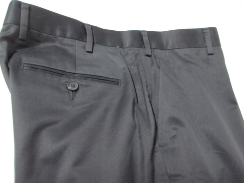 Pantaloni eleganti uomo HART SCHAFFNER MARX flat front cotone NERO 36 X 32 - Foto 7 di 7