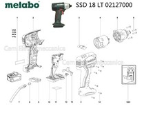 Ricambi originali per avvitatore METABO SSD 18 LT - 02127000 motore carcassa