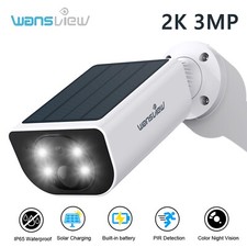 Wansview Solar Security Camera 2K Wireless Outdoor Human Detection 2-Way Audio