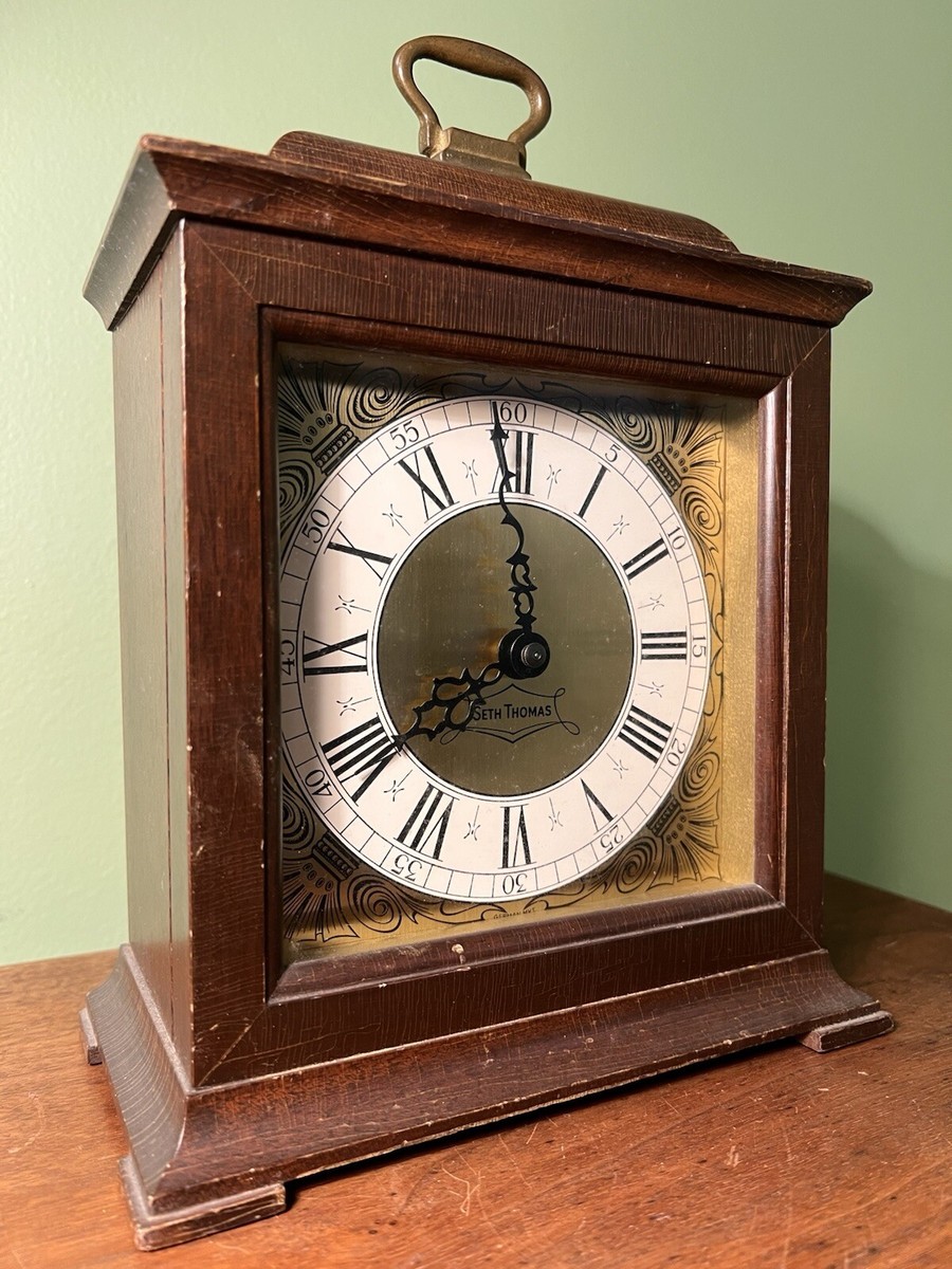 Vintage Seth Thomas Division E899-504 8 Day Keywound A206 Mantel