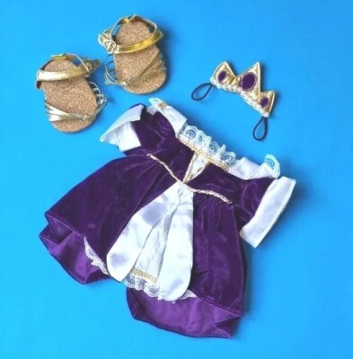 Build A Bear C2   Queens Jubilee Dress Crown Schuhe sehr guter Zustand 