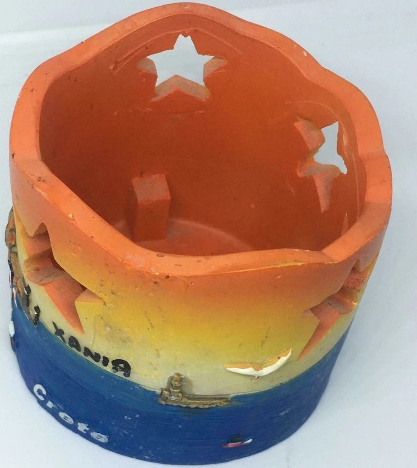 Castiçal resina pintura tradicional lembrança 3D cidade praia XANIA Creta - Imagem 3 de 4