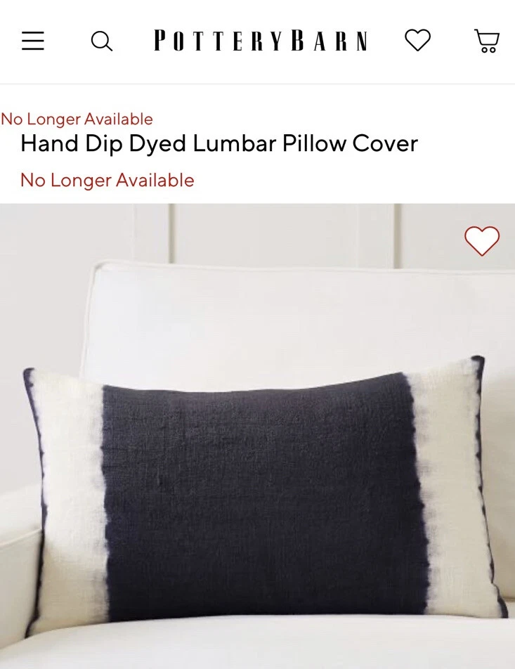 Pottery Barn Tie Dye Hand Dip Dyed lumbar Pillow Cover NWT *Retired* - Image 2 of 4