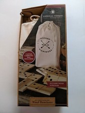 American Vintage Domino Set in Wooden Box. 28 Jumbo Wood Dominoes. New in Box