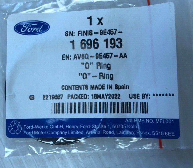 Genuine Ford EGR O Ring 1696193 for sale online | eBay 
