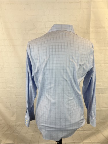 REGENT Brooks Brothers Men's Light Blue Plaid Cotton Dress Shirt 15.5 - 34 $138 - Picture 5 of 8