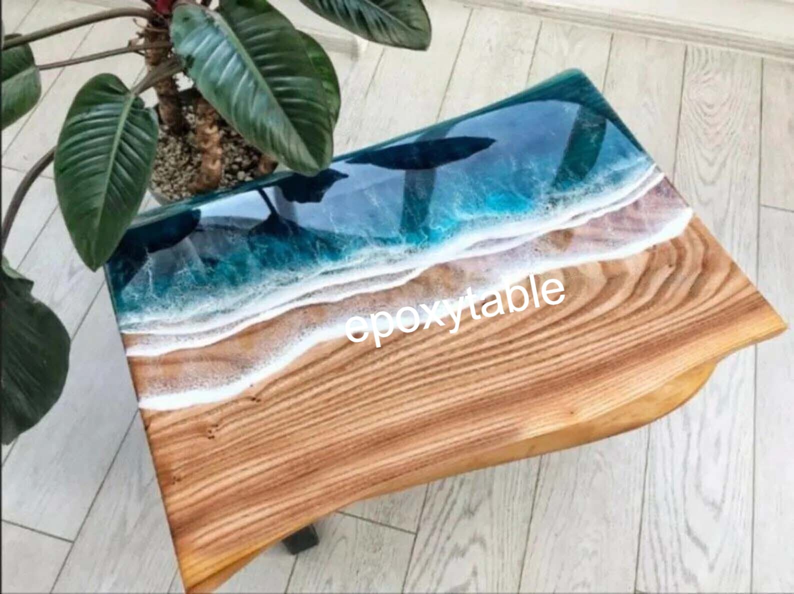 Luxury Handmade Ocean Wave River Beach Sofa Dining Table Top for Hotel Decor