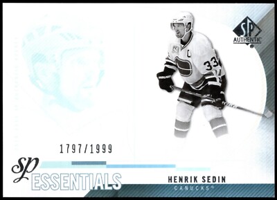 2010/11 Upper Deck SP Authentic HENRIK SEDIN ''SP ESSENTIALS'' Card #1797/1999