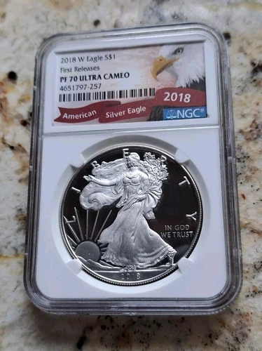 2018 W PROOF SILVER EAGLE NGC PF70 ULTRA CAMEO EARLY RELEASES BALD EAGLE LABEL