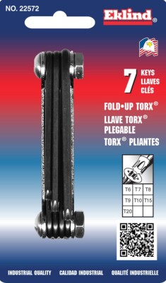 Eklind 7-teiliges Torx-Schlüssel-Set – Klappbar, T6 Bis T20, Made In USA
