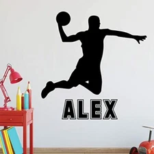 Vinyl Decal for Wall - Basketball Player (Customize w/ Name)