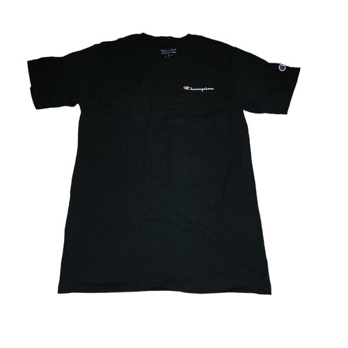 Champion Shirt Mens Small S Spellout Logo Short Sleeve Crew Neck Cotton Black - Picture 18 of 24
