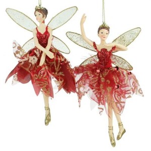 Immagini Fate Di Natale.Gisela Graham Set Di 2 Rosso E Oro Resina Fate Le Decorazioni Di Natale 11000 Ebay