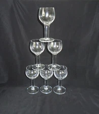 Tarnow Glass Poland Cordials Liqueur Glasses Set of 6 Hand Blown Vintage 1980s