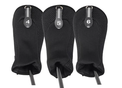 PACIFIC GOLF CLUBS HYBRID HEAD COVERS FULL COMPLETE 4 5 6 SET NEW THICK GOLF CLUB BLACK HEADCOVER