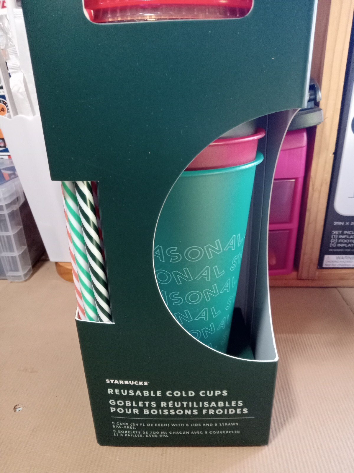 Starbucks Reusable Cold Cups with Lids and Straws - Pack of 5 ...