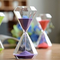 Graces Dawnâ® Diamond Glass Hourglass Purple Sand 30 Minutes With, New, Free Shi on sale Graces Dawnâ® Diamond Glass Hourglass Purple Sand 30 Minutes With, New, Free Shi on sale