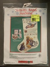 1989 Dimensions Christmas Nativity Angel Stocking Craft Kit Cross Stitch 8386