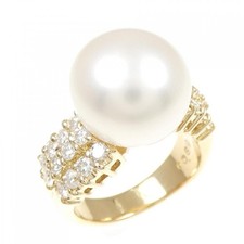 Authentic K18YG White Butterfly Pearl Ring 230-000-338-2881