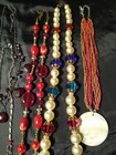 10 Chunky Beaded Necklace Lot Lucite Statement Jewelry Faux Pearl Glass (B-501) — photo 6
