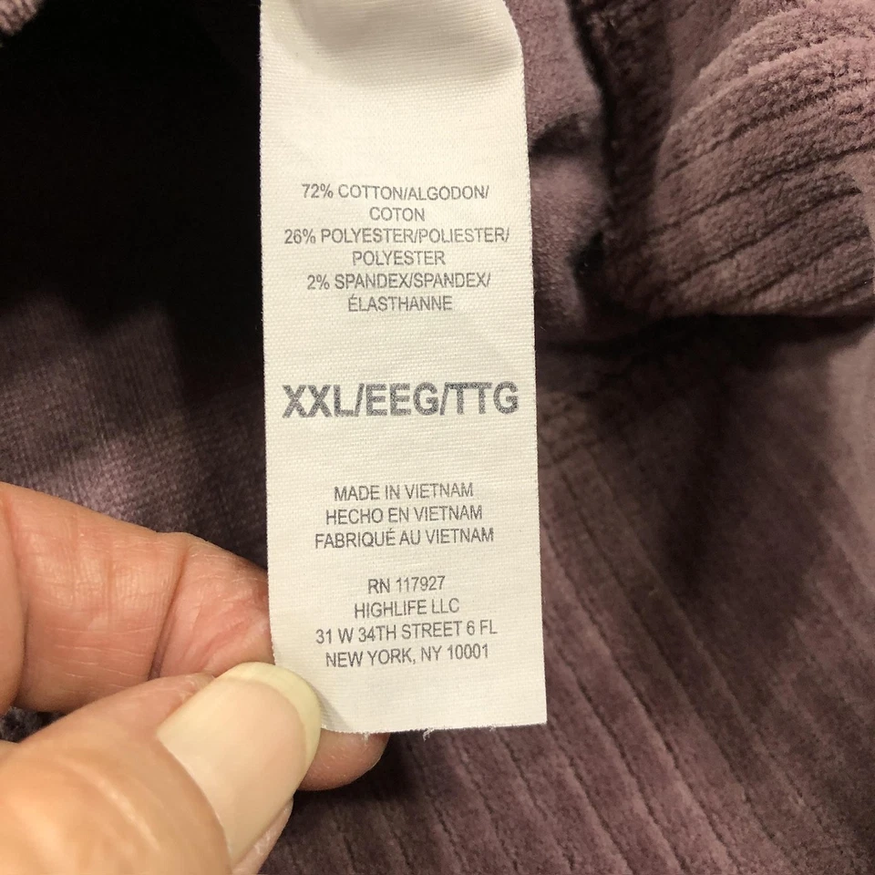 Gaiam 连帽衫女式 2XL 紫色罗纹丝绒套衫运动衫口袋瑜伽 — 第 4/4 张图片