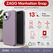 ZAGG (iPhone 13/14/15/16e/17e) Manhattan Silicone Case, MagSafe Shockproof Cover
