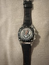 Orologio Seiko Sportura SNL035P1 Cronografo Cinetico Uomo 7L22 Quadrato Pelle Nero