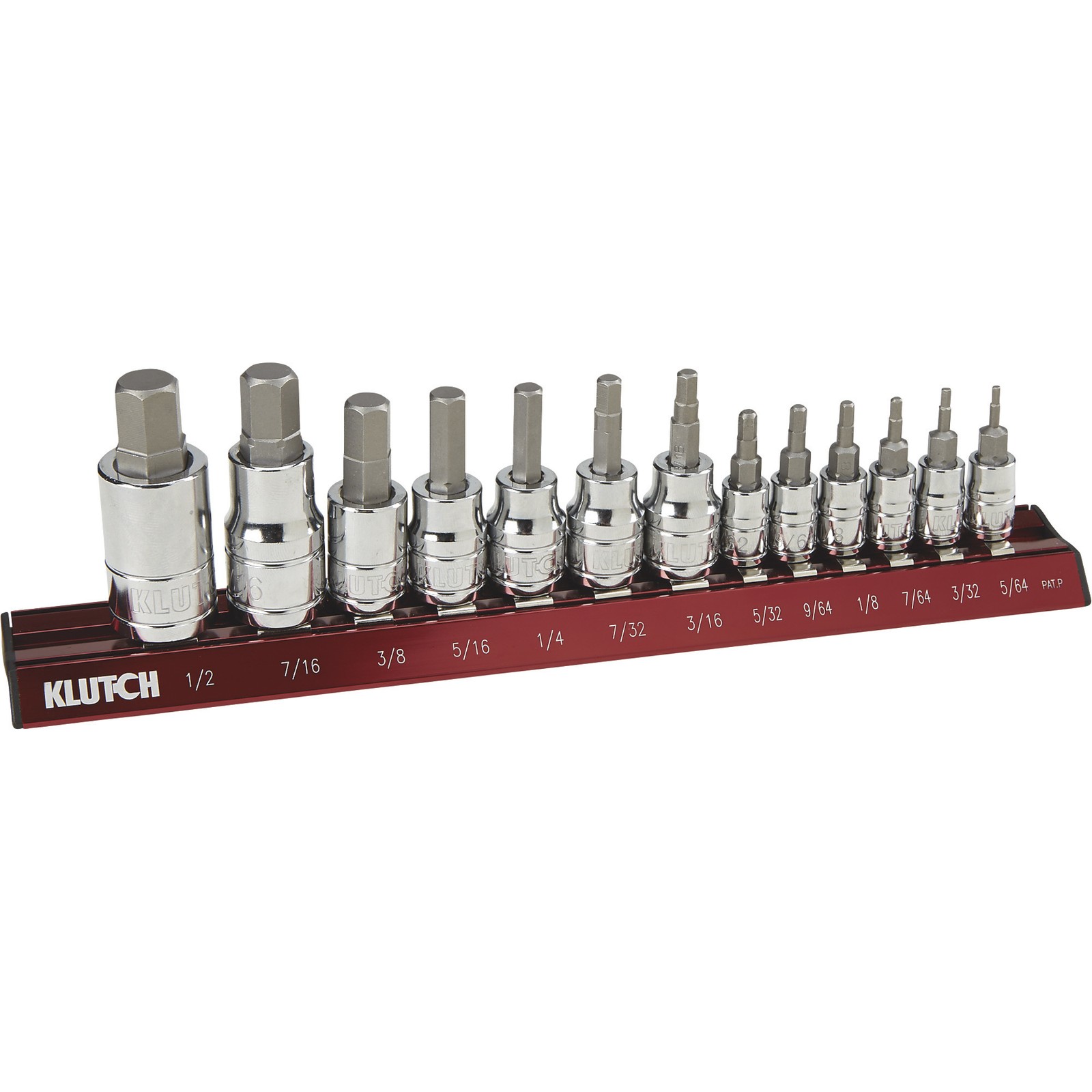 Klutch 13-Piece SAE Hex Bit Socket Set for Precision Fastening