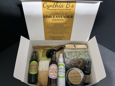 Lime Lavender Handmade Self Care Gift Set 10 Pc