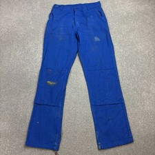 VINTAGE French Trousers Adult 27x30 Blue Workwear Chore Double Knee Distress Men
